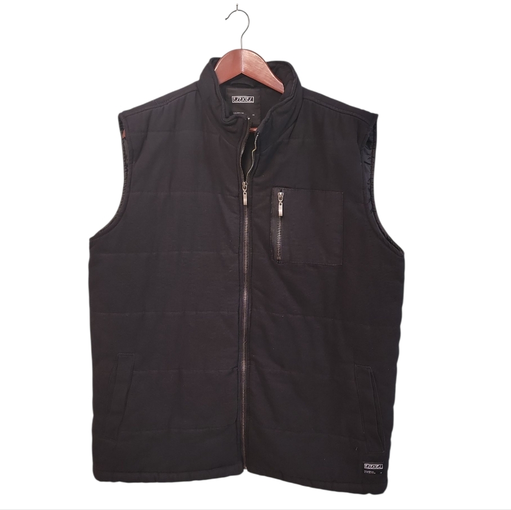 Ezekiel High Collar Black Puffer Vest Mens Size XL Outdoor Streetwear Grunge